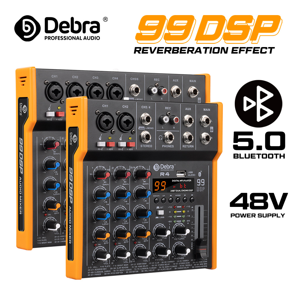 Audio Mixer 4 Channel - Mezclador de Audio Multi-Canal Debra R4/R6