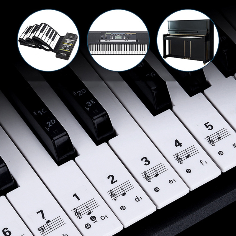 Keyboard Piano 61 Key - Pegatinas transparentes extraíbles para teclado de