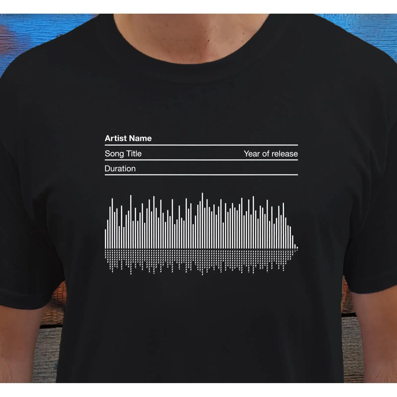 Audio Music Songs - Camiseta personalizada con ondas de sonido,