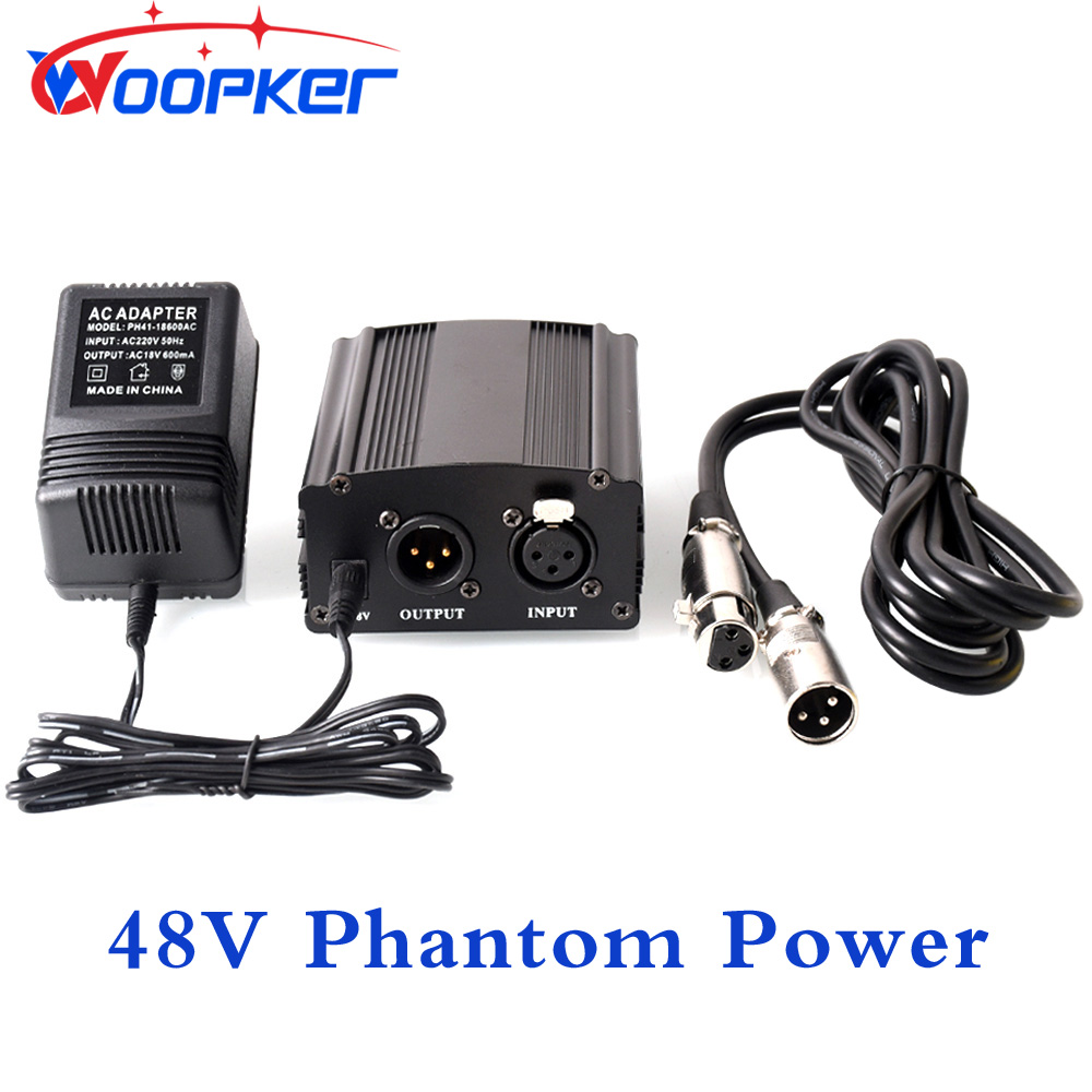 Xlr Microphone Condenser - Woopker-fuente de alimentación fantasma de 48V