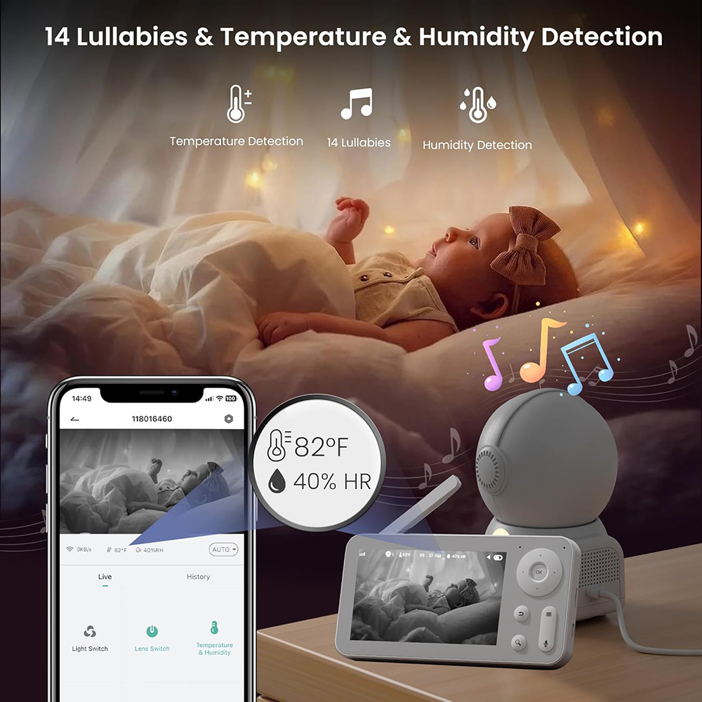 Monitor para Bebés 2K con 2 Cá - Audio Music Google reseña y precio