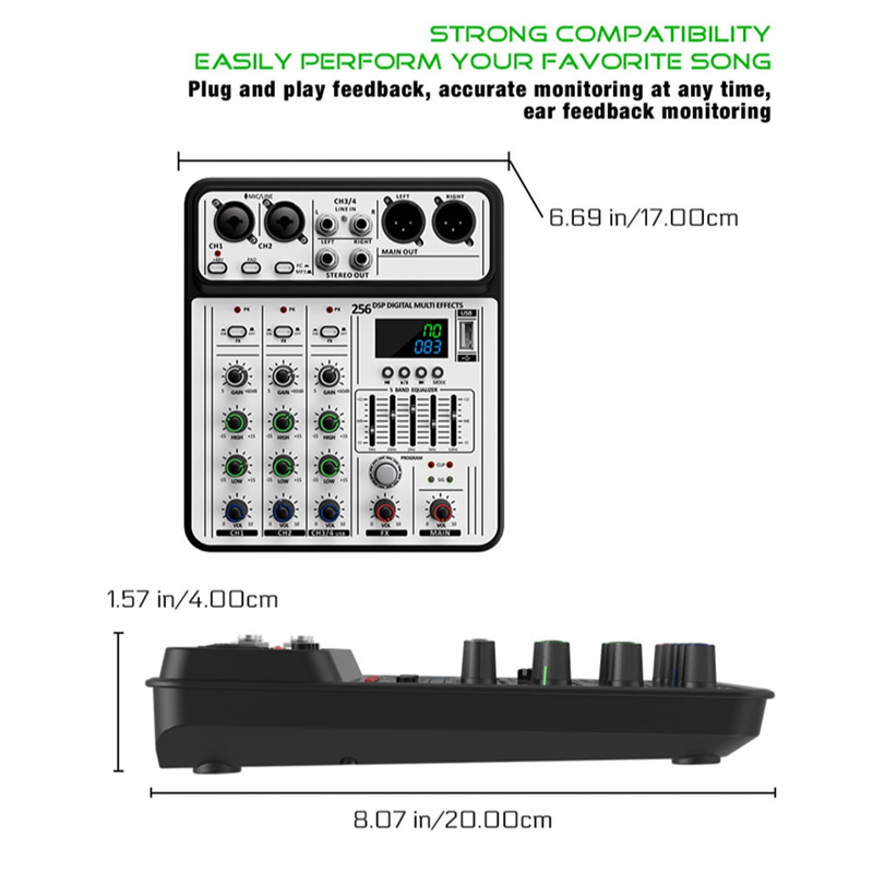 Mezclador de Audio AA60-4 cana - Audio Mixer 4 Channel reseña y precio