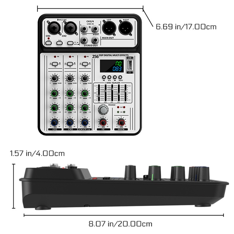 Mezclador de Audio AA60-4 cana - Audio Mixer 4 Channel reseña y precio