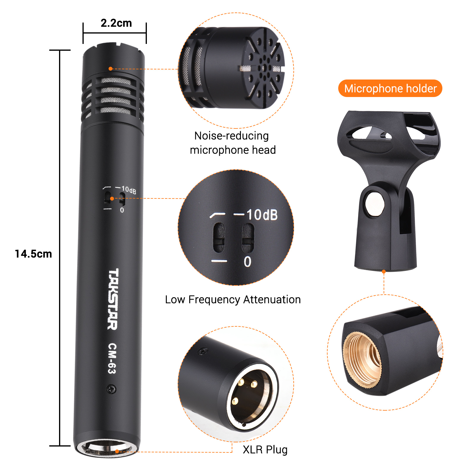 TAKSTAR CM-63 micrófono conden - Xlr Microphone Condenser reseña y precio