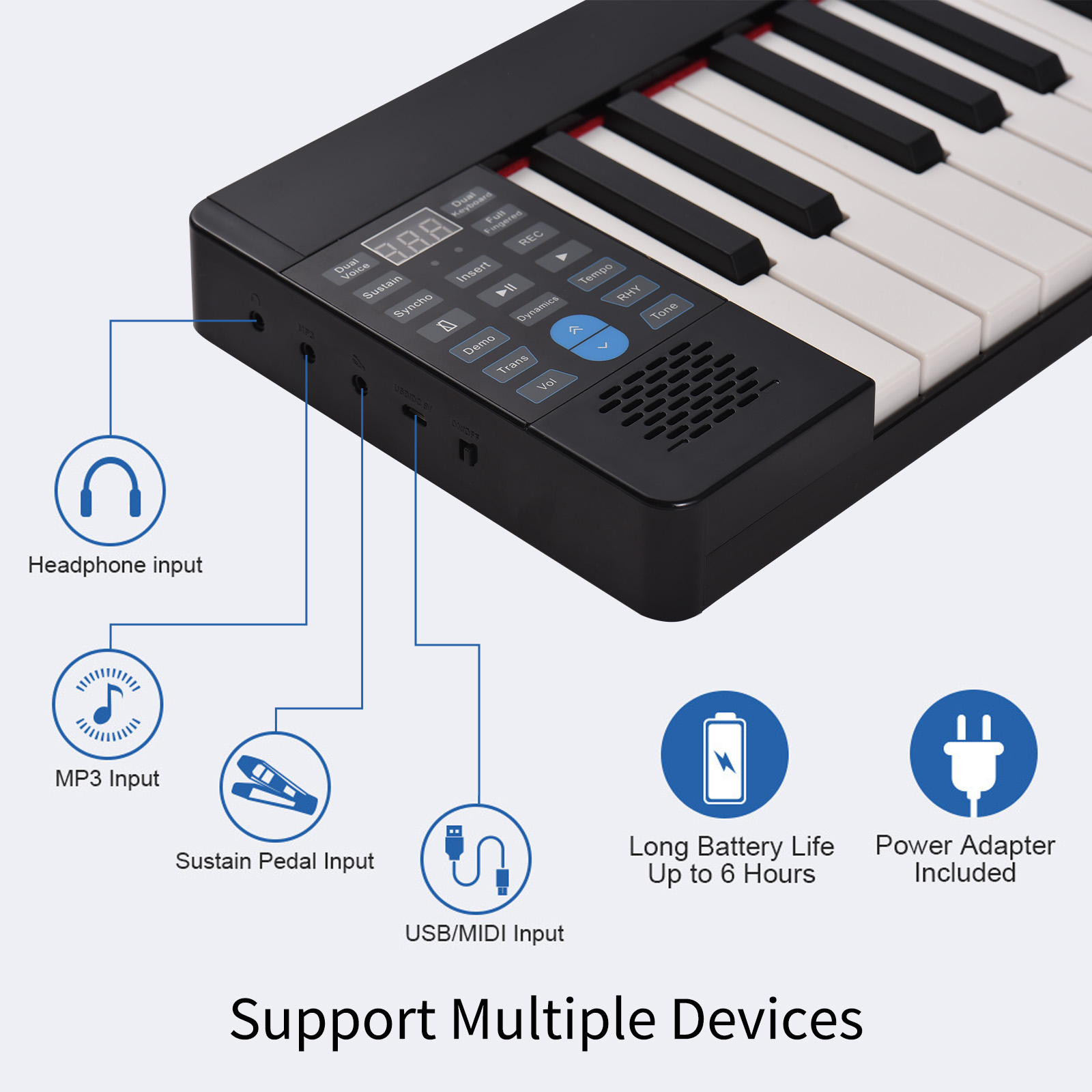 Piano Electrónico Plegable, Ór - Keyboard Piano 61 Key reseña y precio