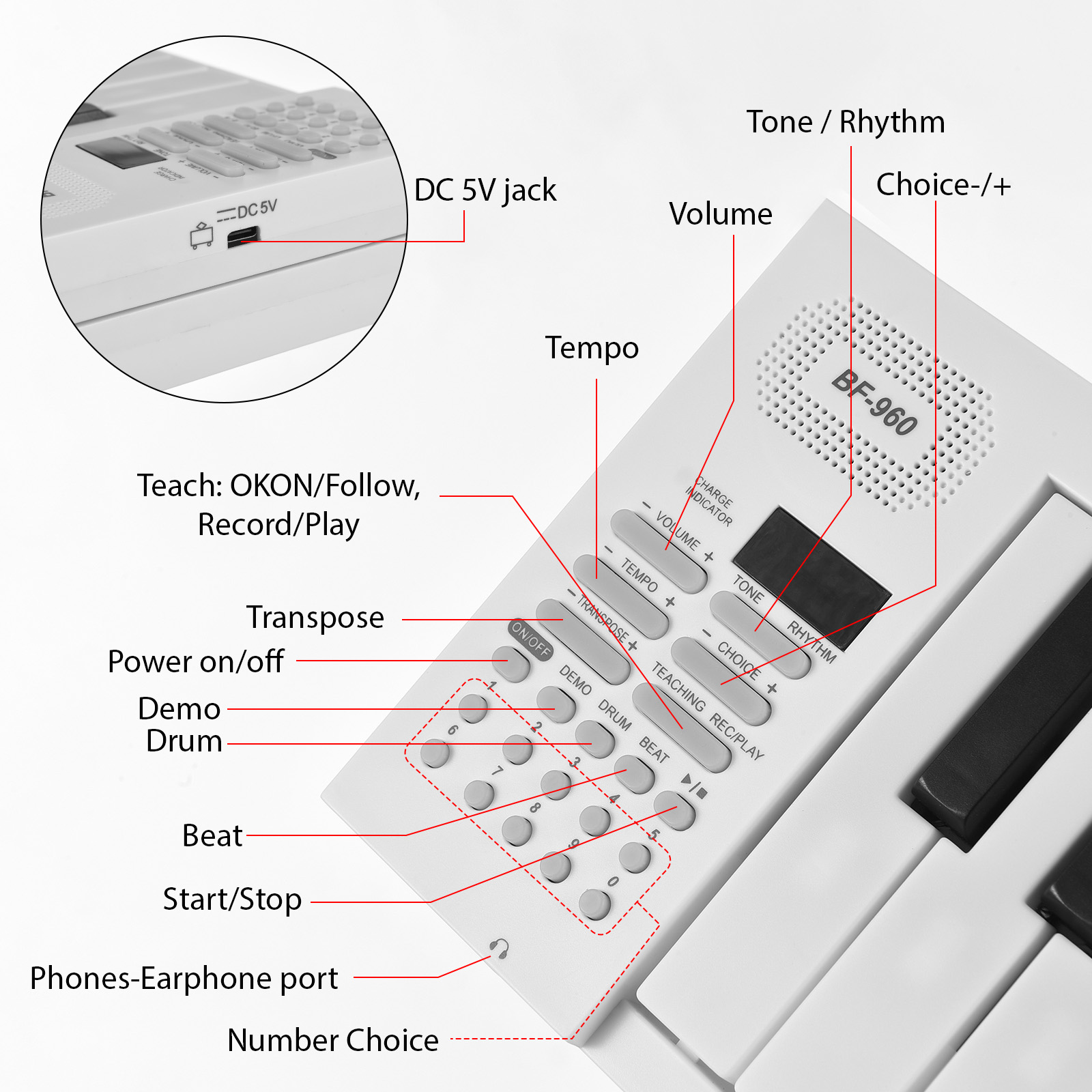 Piano Electrónico Plegable de  - Keyboard Piano 61 Key reseña y precio